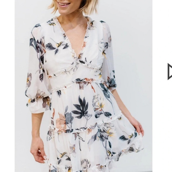 Style Rack Ruffle Mini Dress Floral size small - Picture 3 of 14